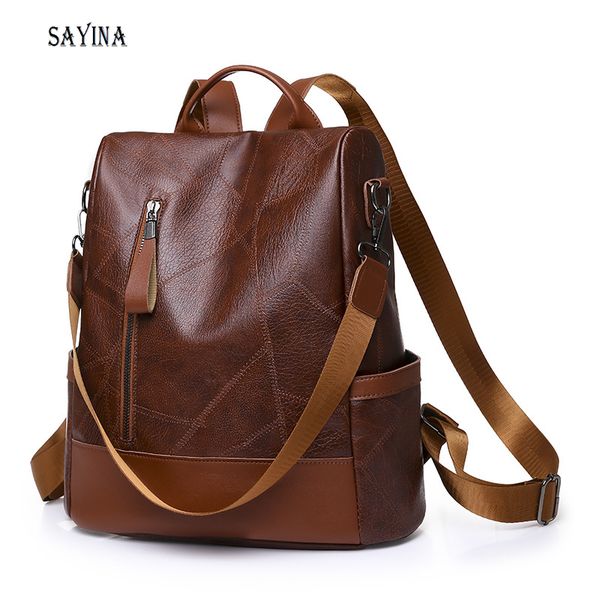 

school bag backpack designer soft leather simple fashion large capacity antitheft shoulder travel 230729