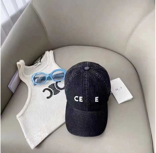 

designer triomphe hat ce spring and summer new product original ce letter denim duck tongue men's and women's leisure versatile ba, Blue;gray
