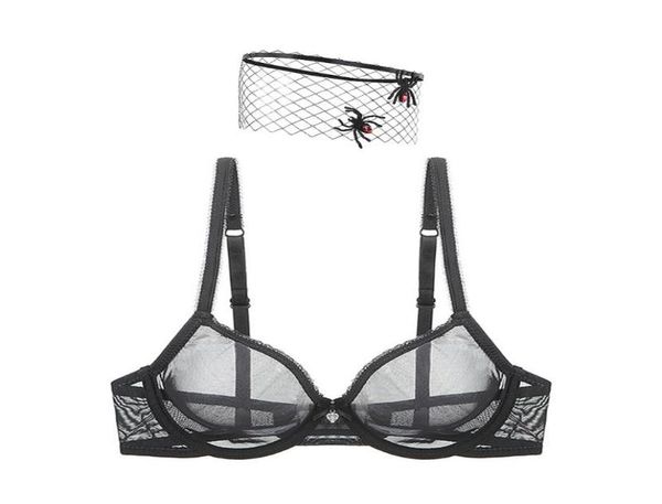 

bras women lace bra see through gauze mesh transparent ultra thin4290974, Red;black