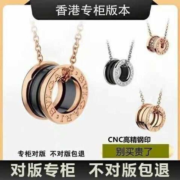 

baojia gree little red man necklace ins 925 silver black ceramic fashion men's and women's premium gift