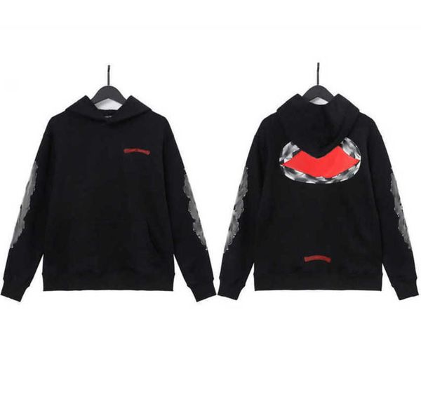 

classics luxury sweatshirts men's jackets brand ch hoodies zipper hooded men women designers sanskrit horseshoe cross pullover sweater, Black