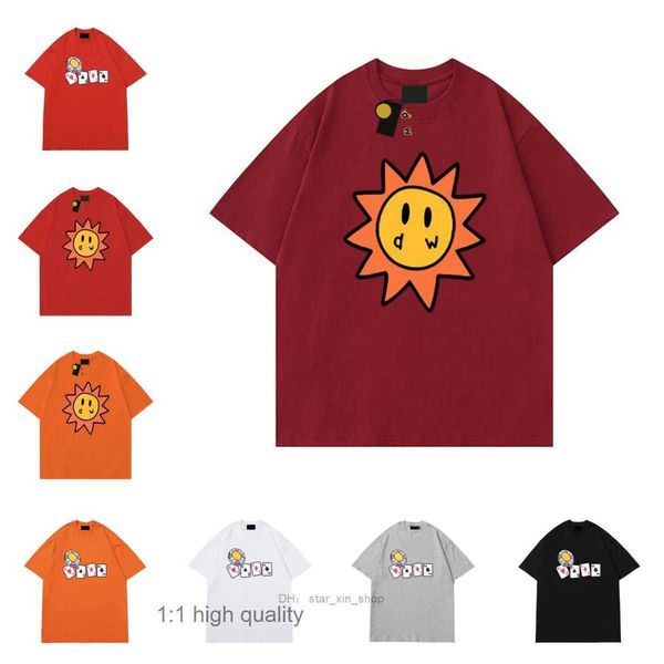 

drews men designer t shirt smiley sun playing cards tee womens graphic printing tshirt summer trend sleeve casual shirts high street house a, White;black