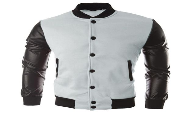 

men running jacket coat sport fitness pu leather long sleeves slim gym soccer basketball outdoor training jogging jacket clothes4235148, Black;red