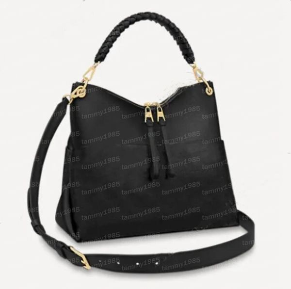 

10a maida functional zipped hobo bag totes black embossed grained leather duffle luxurys designers bags m45522