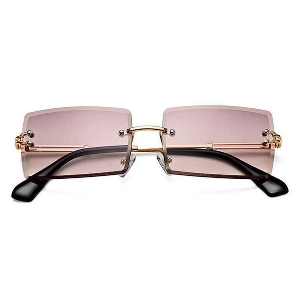 

52% off wholesale of sunglasses rimless rectangle sunglasses women fashion frameless square glasses for men ultralight uv400 eyewear unisex, White;black