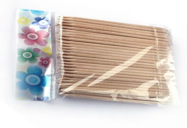 

100x wood stick nail art uv gel nail polish manicure pedicure reomver tool gt014051423, White