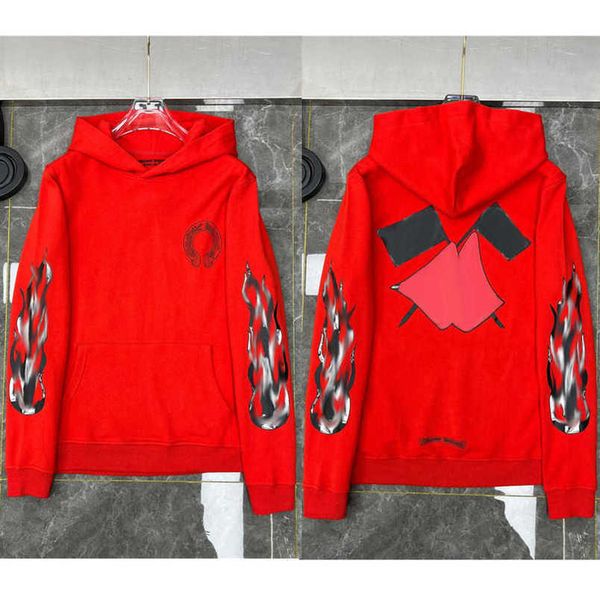 

luxury fashion men's sweatshirts jackets brandch hoodies zipper hooded men women designers sanskrit horseshoe cross pullover sweater ho, Black