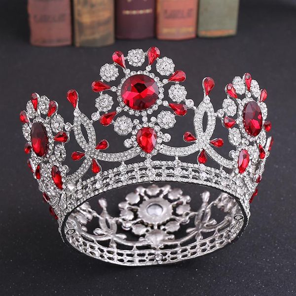 

2021 new stunning silver white crystals full wedding tiaras and crowns bridal tiaras accessories vintage baroque bridal tiaras cro207r, Slivery;golden