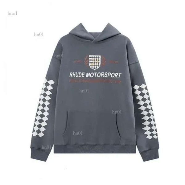 

designer rhude hoodie mens hoodie rhudes hoody hooded sweatshirt felpa uomo niche fashion brand sudadera autumn winter long sleeve aa, Black