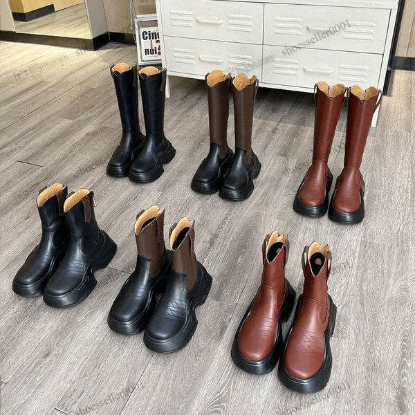 

designer archlight boots women ankle platform boot fashion squad chunky boot wool winter leather booties size 35-40 g4hi#, Black