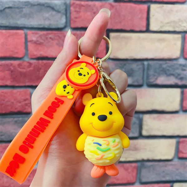 

fashion blogger designer jewelr cute and creative foodie bear keychain bag pendant mobile phone keychains lanyards keyrings wholesale ys190, Slivery;golden