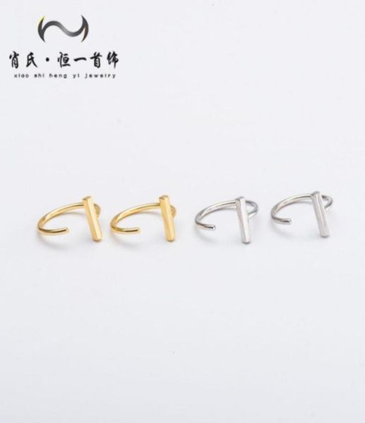 

japan south korea s925 earrings female circle opening adjustable small gold bar nose ring sier lady64574059677684, Silver
