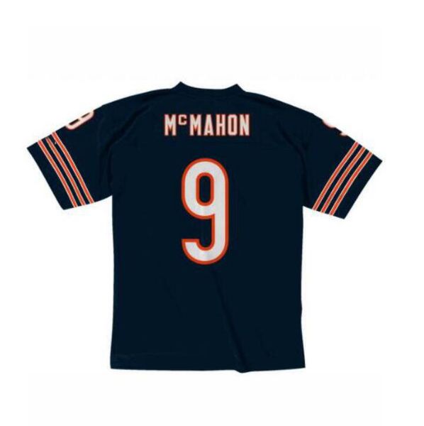 

stitched football jersey 9 jim mcmahon 1985 mitchell & ness retro rugby jerseys men women youth s-6xl, Black;red