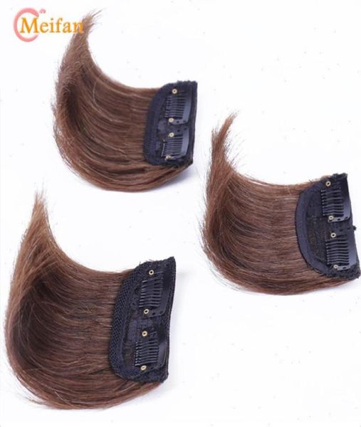 

meifan synthetic invisable natural fluffy hairpieces clip in hair extensions false pad high pieces for women13979958373330, Black;brown