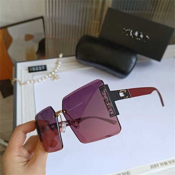 

56% off wholesale of small fragrant fashion korean fashion women frameless cut edge sunglasses uv resistant large frame sunglasses, White;black