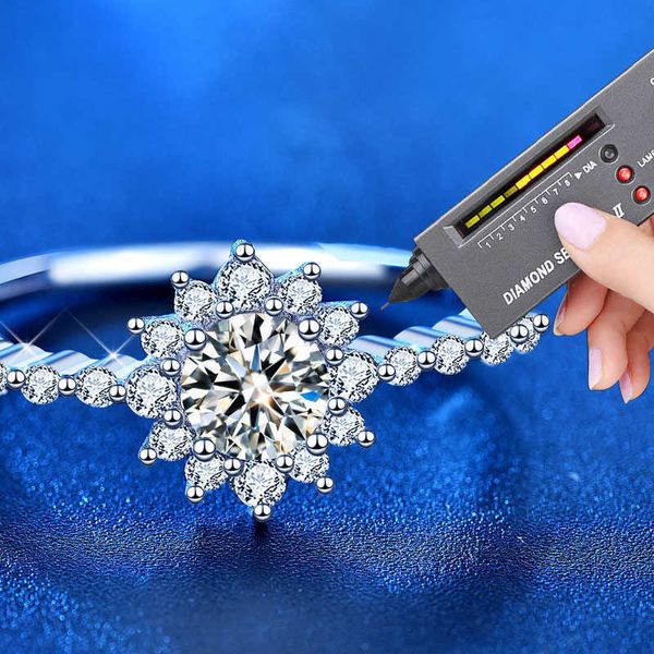

accessories diamond ring luxury designer necklace flowers clover bangle women elegant round fine custom jewelry couple fashion classic weddi, Silver
