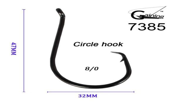 

50pcs 80 high carbon stainless steel chemically sharpened ocs circle ocean fishing hooks 7385 fish hook6488384