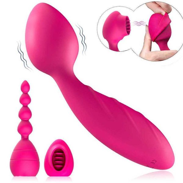 

women's multi frequency vibrating point lick strong shock three piece set second tide foreign trade 60% off purses outlet