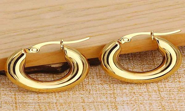 

fashion men039s hoop earrings stainless steel earring punk geometry gold round earrings for women men jewelry2845874, Golden;silver