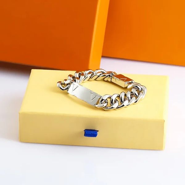 

designer design titanium steel cuban chain magnetic bracelet men women hip hop bracelets father's day birthday gift, Golden;silver