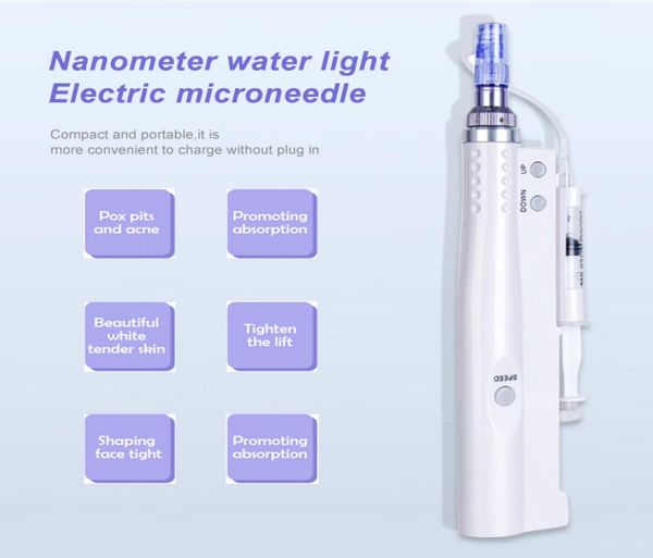 

2021 automatic waterlight microneedle mesotherapy meso injector gun portable acuum skin lift rejuvenation beauty machine6276632, Black;white