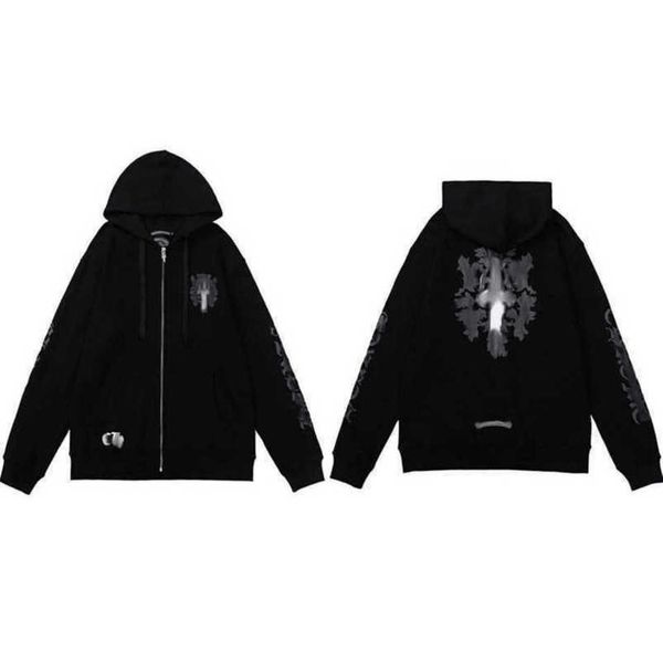 

luxury classics men's jackets hoodies brandch sweatshirts designers zipper hooded sweater men women casual pullover sanskrit horseshoe, Black;brown