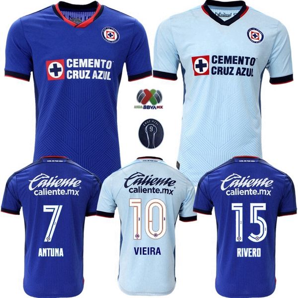 

2023 2024 cruz azul soccer jerseys 23 24 cdsyc mexico league vieira lira rodriguez home away third football shirts liga mx camisetas de futb, Black;yellow