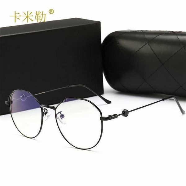 

52% off wholesale of sunglasses the new round metal eyeglass is fashionable versatile can be paired with myopia glasses frame and flat lense, White;black