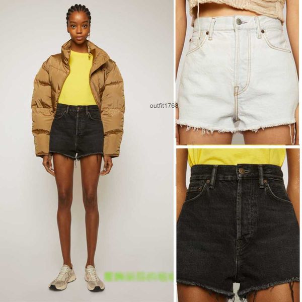 

ac matching high waisted loose hem denim shorts for women, Blue