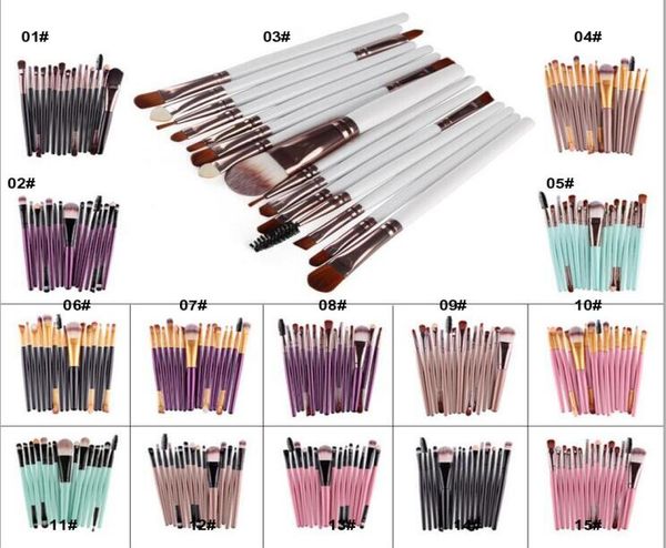 

new professional 15pcs professional make up brushes set foundation blusher powder eyeshadow blending eyebrow makeup brushes2173808