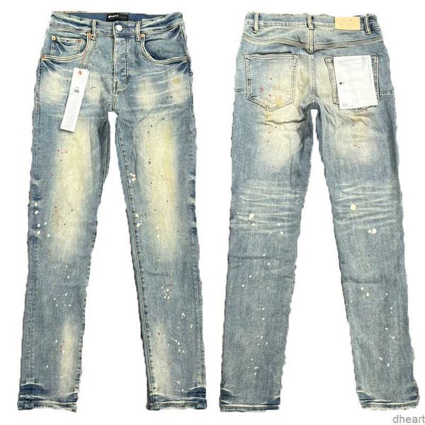 

designer purple jeans brand fashion mens jean distressed motorcycle biker rock skinny slim ripped hole letter brand hip hop denim pants nz6n, Blue