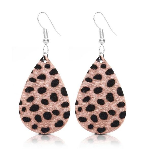 

unique exaggerant horse hair leopard pu faux leather dangle earrings fashion hollow teardrop drop earring for women jewelry new1474304, Silver