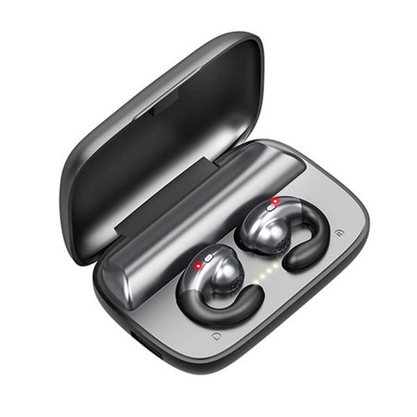 

S19 sports dual ear Bluetooth earphones waterproof charging compartment, Black