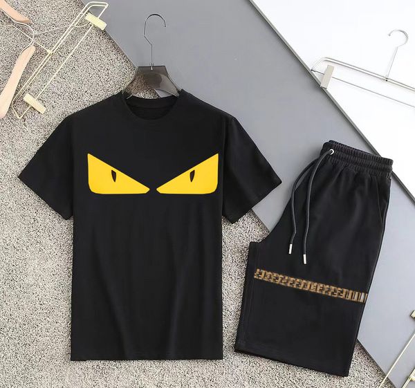 

summer thin short sleeve shirt suit men's fashion brand loose casual sports breathable cool feeling with shorts a set -3xl #025, Gray