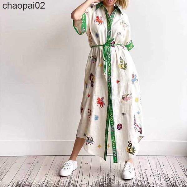 

australian designer dress new explorer embroidered shirt style dress linen mid length dress women designer clothing 7, White;black