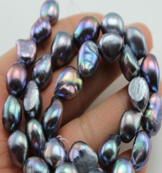 

real fine pearls jewelry huge natural 11-12mm south sea peacock blue gray pearl necklace 18inch 14k2551534, Black