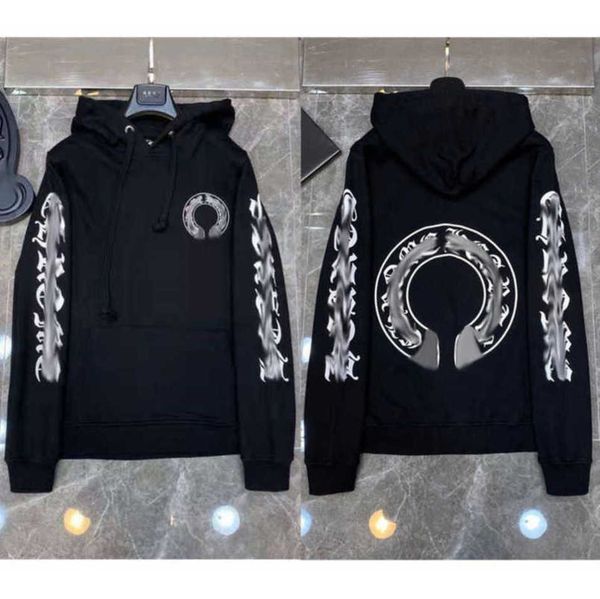 

men's luxury fashion jackets hoodies brandch sweatshirts designers zipper hooded sweater men women casual pullover sanskrit horseshoe h, Black;brown