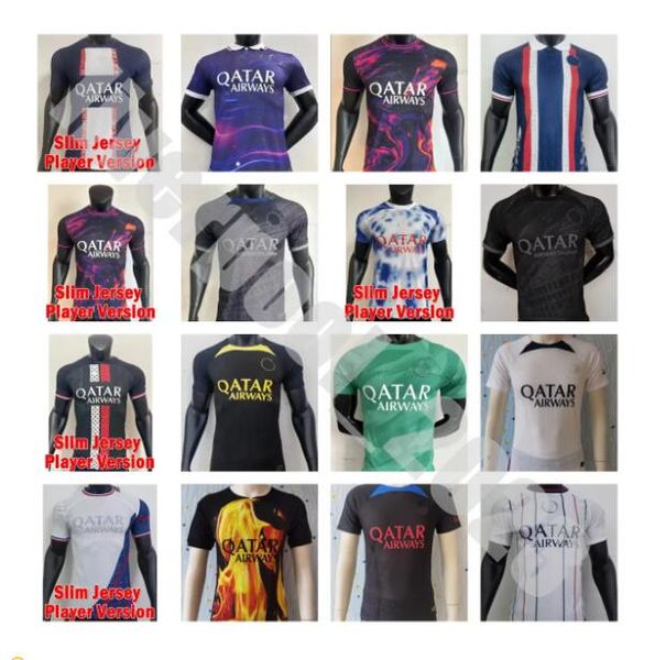 

23/24 paris special player version mbappe hakimi soccer jerseys sergio ramos 2023 2024 marquinhos verratti psgs sanches di icardi training f, Black;yellow