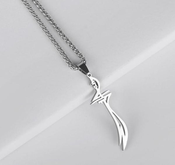 

hz zulfiqar of imam ali stainless steel pendant necklace islam muslim jewelry accept drop 77983855633109, Silver