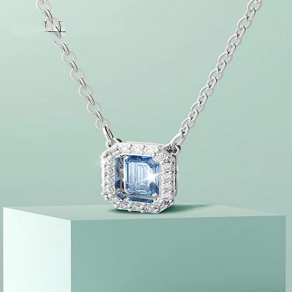 

fashion- s925 silver necklace with swaroski crystal hanging girl's clavicle chain