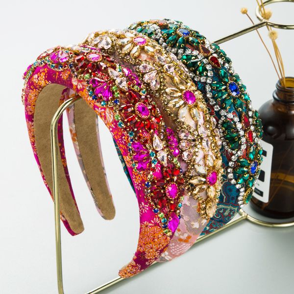 

headwear hair accessories thick sponge headband fashion baroque ladies gorgeous high retro green pink rosy women 230729