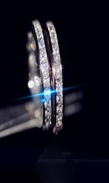 

victoria stunning luxury jewelry 925 sterling silverrose gold fill full princess cut white z cz diamond women wedding bridal 5860428, Slivery;golden