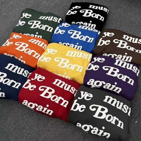 

2023 men hoodie cpfm ye must be born again letter printed high street hip hop hoodies 13 color hooded sweatshirt loose hoodie yf, Black