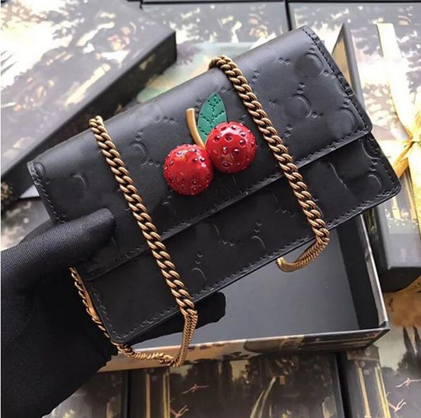 

designe women's messenger bags real leather fashion handbag cherry wallet ladies luxurys mini purses with original box women totes clut