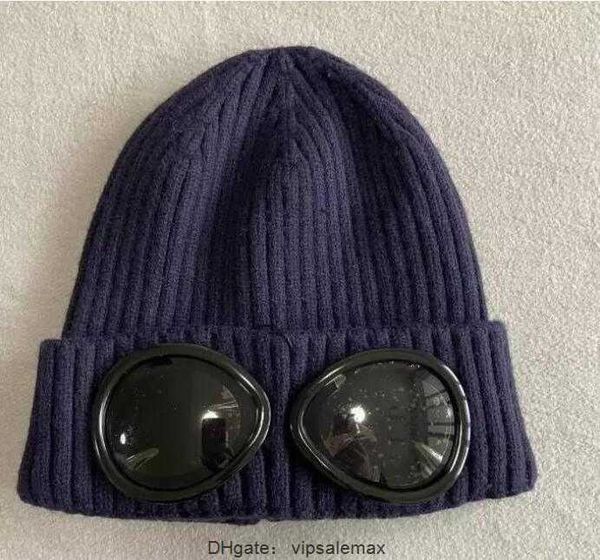 

new 2023 two lens glasses goggles beanies men knitted hats skull caps outdoor women winter beanie black grey bonnet gorros, Blue;gray