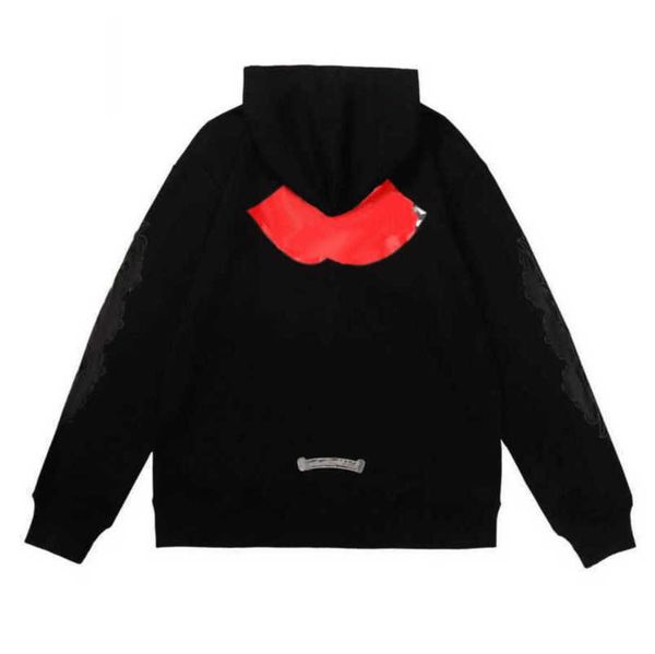 

men's classics luxury jackets hoodies brand ch sweatshirts designers zipper hooded sweater men women casual pullover sanskrit horseshoe, Black;brown