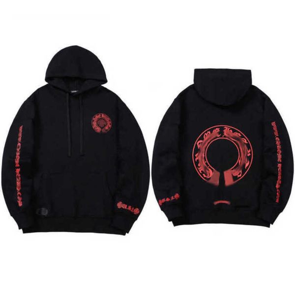 

jackets men's luxury fashion hoodies brand ch sweatshirts designers zipper hooded sweater men women casual pullover sanskrit horseshoe, Black;brown