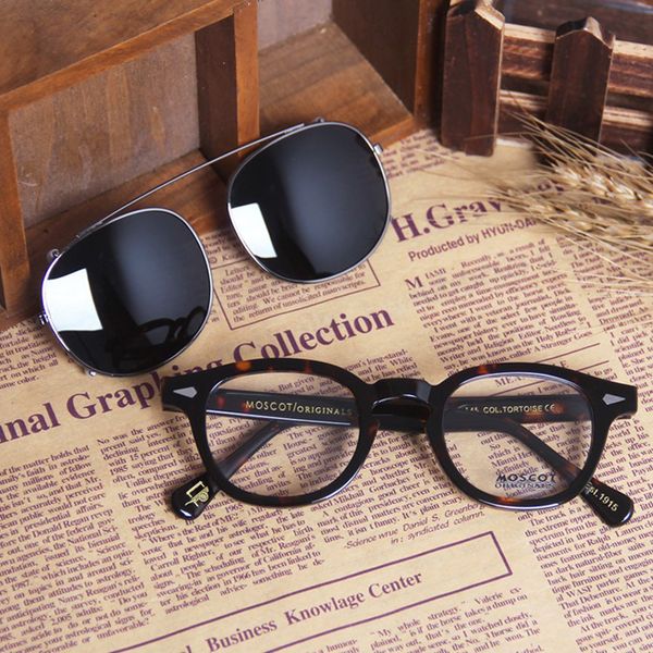 

sunglasses johnny depp clip on men lemtosh eyeglasses polarized sun glasse luxury brand vintage acetate frame 230729, White;black