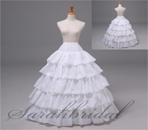 

in stock 5 layer 4 hoop petticoat for wedding evening gown crinoline ball gown skirt slip bridal underskirt real image acces8745516, White