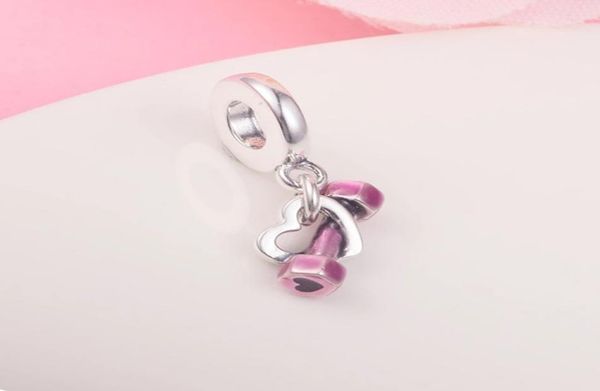 

authentic 925 sterling silver beads dumbbell heart dangle charms fits european style jewelry bracelets & necklace diy gift for women 799545c, Black
